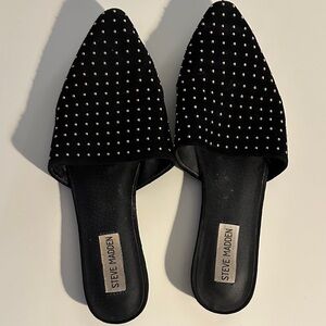 Steve Madden Black Studded Mules